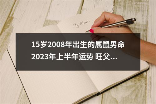 15岁2008年出生的属鼠男命2025年上半年运势旺父母财运