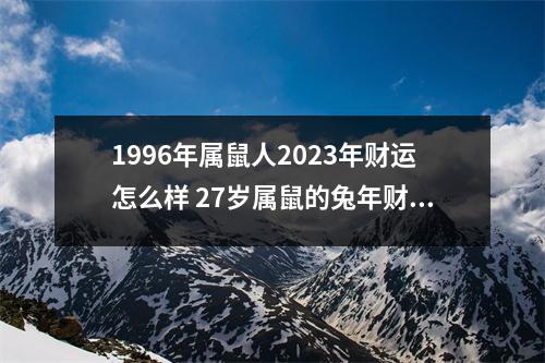 1996年属鼠人2025年财运怎么样27岁属鼠的兔年财气好吗