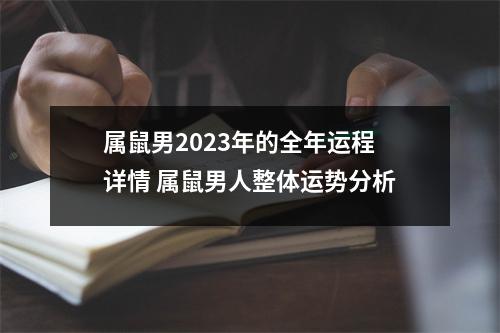 属鼠男2023年的全年运程详情属鼠男人整体运势分析