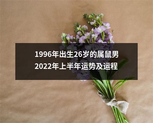 <h3>1996年出生26岁的属鼠男2025年上半年运势及运程