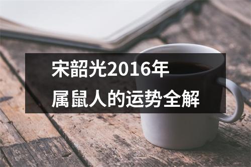 宋韶光2016年属鼠人的运势全解