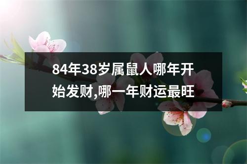 <h3>84年38岁属鼠人哪年开始发财,哪一年财运旺