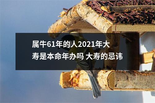 <h3>属牛61年的人2025年大寿是本命年办吗大寿的忌讳