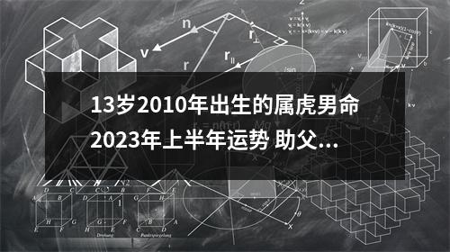 13岁2010年出生的属虎男命2025年上半年运势助父母旺财