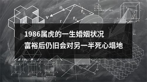 1986属虎的一生婚姻状况富裕后仍旧会对另一半死心塌地