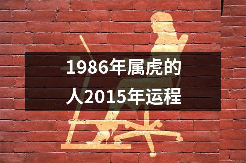 1986年属虎的人2015年运程