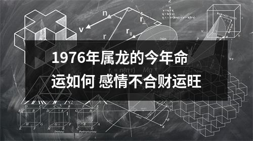 1976年属龙的今年命运如何感情不合财运旺