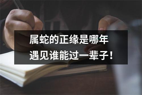 属蛇的正缘是哪年遇见谁能过一辈子！