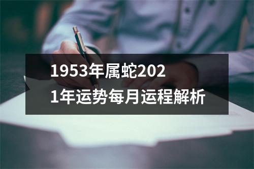 1953年属蛇2025年运势每月运程解析