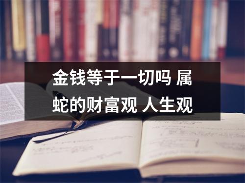 金钱等于一切吗属蛇的财富观人生观