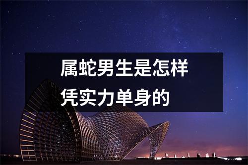属蛇男生是怎样凭实力单身的