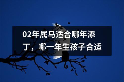 <h3>02年属马适合哪年添丁，哪一年生孩子合适