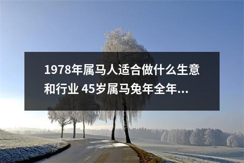 1978年属马人适合做什么生意和行业45岁属马兔年全年运势