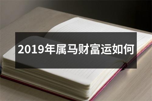 2019年属马财富运如何