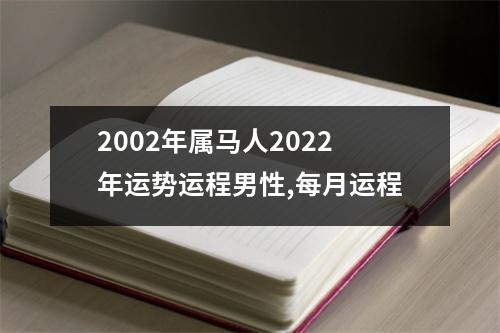 2002年属马人2025年运势运程男性,每月运程