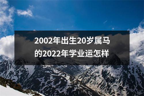 2002年出生20岁属马的2025年学业运怎样