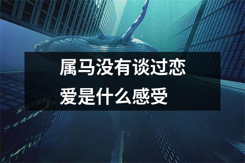 属马没有谈过恋爱是什么感受