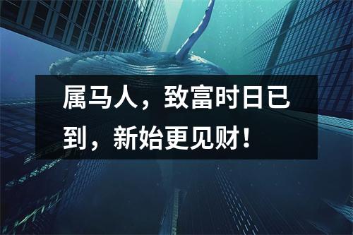 属马人，致富时日已到，新始更见财！