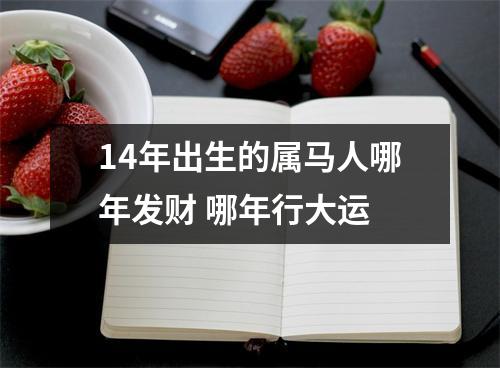 14年出生的属马人哪年发财哪年行大运