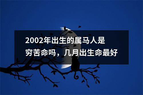 2002年出生的属马人是穷苦命吗，几月出生命好