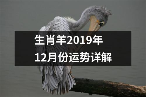 生肖羊2019年12月份运势详解