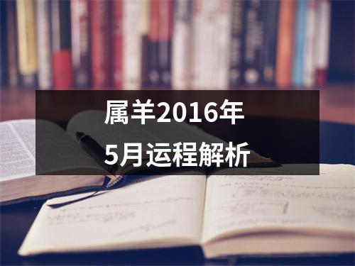 属羊2016年5月运程解析