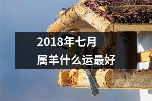 2018年七月属羊什么运好