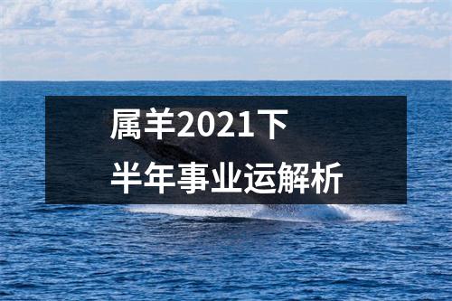 属羊2025下半年事业运解析