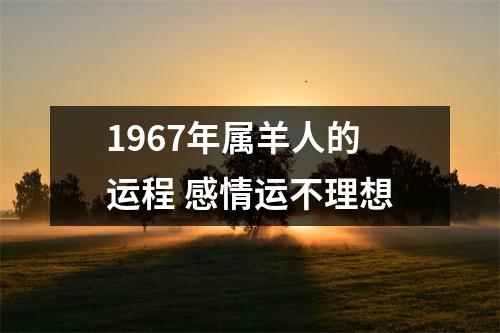 1967年属羊人的运程感情运不理想