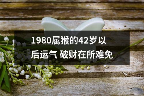 1980属猴的42岁以后运气破财在所难免