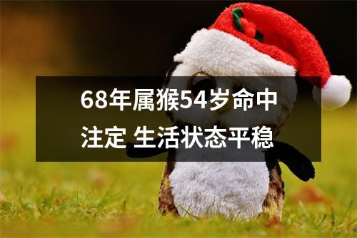 68年属猴54岁命中注定生活状态平稳