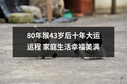 80年猴43岁后十年大运运程家庭生活幸福美满