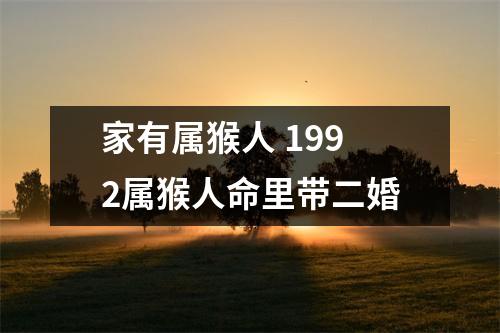 家有属猴人1992属猴人命里带二婚