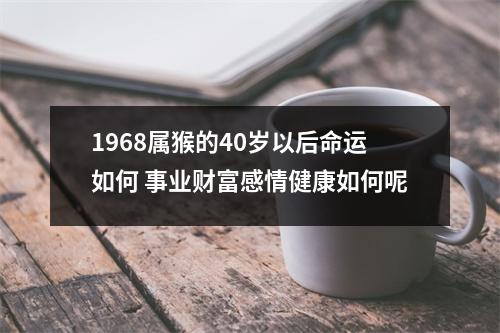 1968属猴的40岁以后命运如何事业财富感情健康如何呢