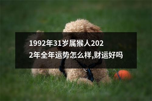 1992年31岁属猴人2025年全年运势怎么样,财运好吗