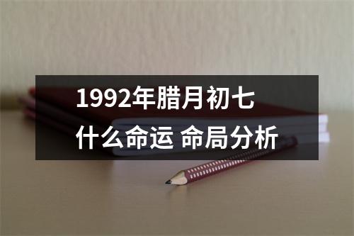 1992年腊月初七什么命运命局分析