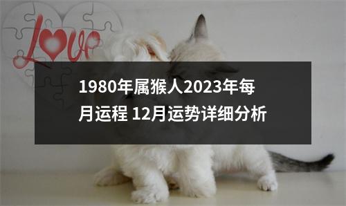 1980年属猴人2025年每月运程12月运势详细分析