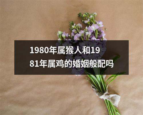 1980年属猴人和1981年属鸡的婚姻般配吗