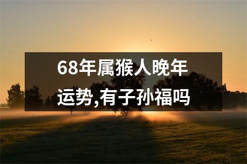 68年属猴人晚年运势,有子孙福吗