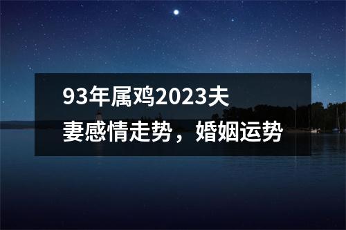 93年属鸡2025夫妻感情走势，婚姻运势