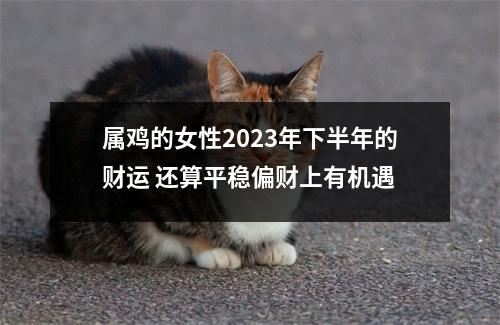 属鸡的女性2025年下半年的财运还算平稳偏财上有机遇