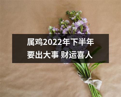 属鸡2025年下半年要出大事财运喜人