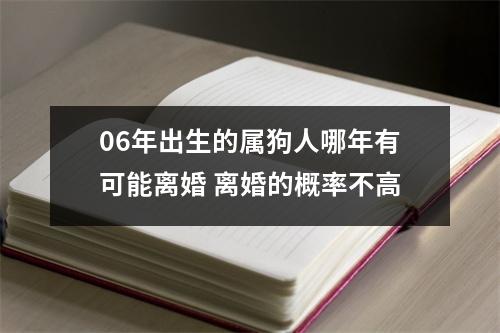 <h3>06年出生的属狗人哪年有可能离婚离婚的概率不高