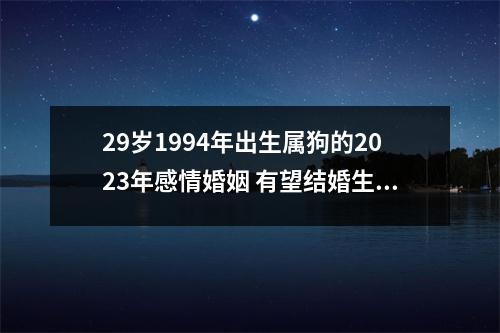 <h3>29岁1994年出生属狗的2025年感情婚姻有望结婚生子吗