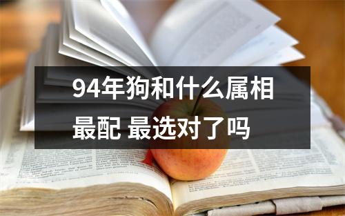 94年狗和什么属相配选对了吗