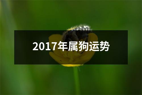 2017年属狗运势