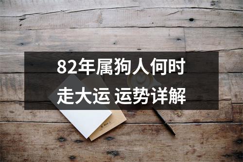 82年属狗人何时走大运运势详解