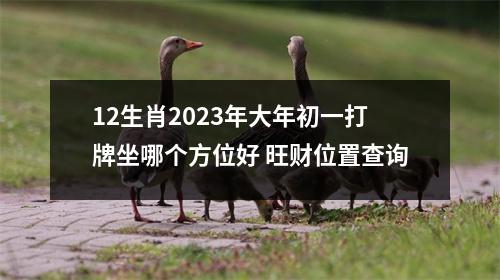 12生肖2023年大年初一打牌坐哪个方位好旺财位置查询