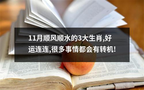 11月顺风顺水的3大生肖,好运连连,很多事情都会有转机!